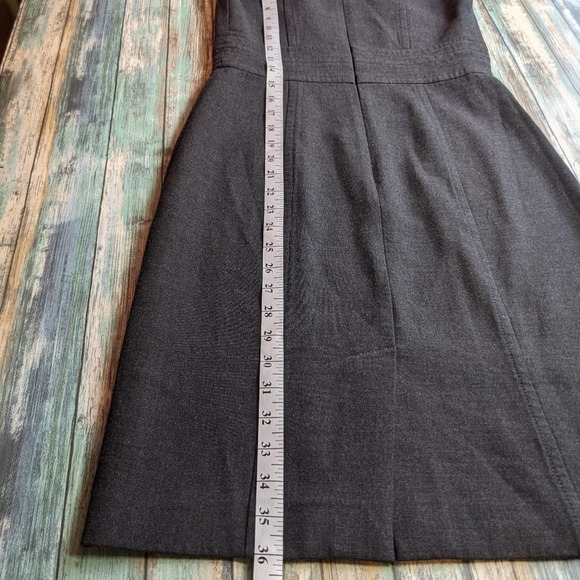 Tall: Loft charcoal grey v-neck sheath dress, 2T - Picture 10 of 13